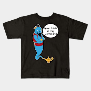 Pug Genie Lamp-Blue Genie Kids T-Shirt